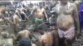 Villagers atone for ancestors' sins with massive cow-dung fight