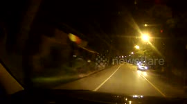 Dash-cam footage of elephant being hit by truck