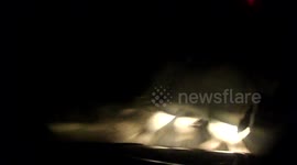 Shocking dash cam footage of elephant being hit by truck