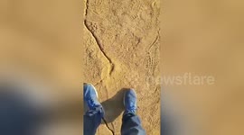 Crack opens in ground outside high school after earthquake hits South Korea