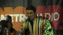 Joe McElderry introduced on stage  and sings for Newcastles Christmas lights switch on