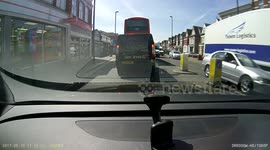 Impatient Royal Mail driver swerves onto wrong side of road to beat traffic
