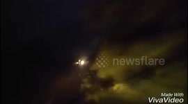 Driver narrowly avoids fallen tree in Greece during Euridiki storm