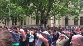Melbourne celebrating same sex marriage vote