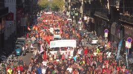 Unions protest against Macron's reforms in Marseille