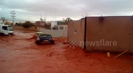 Flash floods sweep away vehicles in Greece