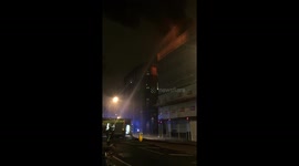 Firefighters douse flames at blaze on London’s Clerkenwell Road