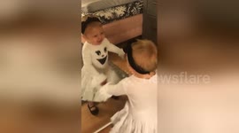 Little girl has cutest reaction to seeing herself in costume