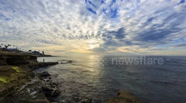 Cloud and Sunset Timelapse On the Coast in La Jolla
