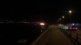 Fire In Boat Yard On The Beach Road To Portland Dorset - Video 1