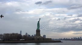 Circling around the Statue of Liberty