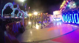 Ashley James and Charlotte de Carle go on ride at Winter Wonderland