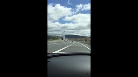 Driving Over The Millau Viaduct, France.