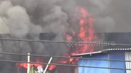 fire at the market center in west sumatera