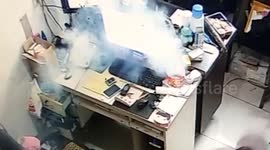 Security camera captures moment smart phone explodes