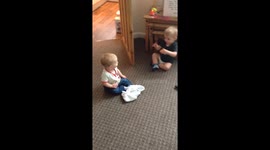 Sibling love: just a cute video of two baby brothers laughing at each other's jokes