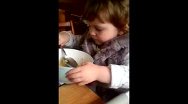 Fianna-Jane feeding herself