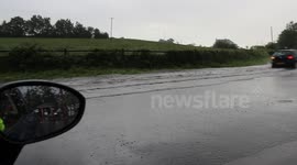 Road Flooding In Kesh/Surface Spray from Thunderstorm - June 9th 2014