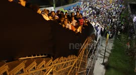 Stairs leading to Maracana Stadium appear to wobble dangerously
