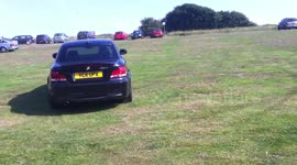 Car stunt near miss   reaction