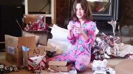 Girl is so happy with dirtbike Christmas gift she cries