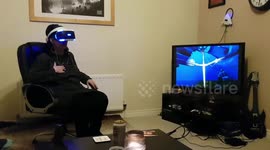 Mind blown! Mum, 56, tries VR for first time and it's a horror game
