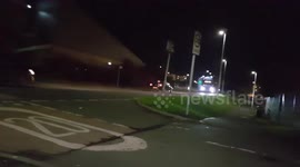 Scottish fire service blue light run through traffic