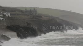 Waves and wind batter porthleven #1