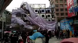 Man in miracle escape after scaffold collapse