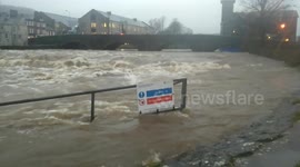 Very high river levels in Kendal Cumbria today