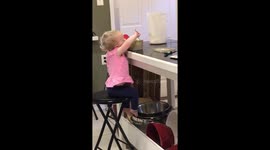 Baby gets into butter tub!