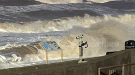 November high tide at Cleveleys in Lancashire