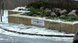 SEA FOAM CAUSES CHAOS ON FYLDE COAST 1