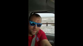 Hurricane Hermine storm surge engulfs man in vehicle