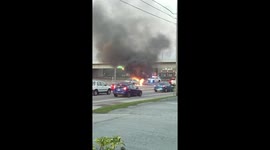 Car fire on major road in Florida