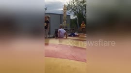 Newsflare Edit - Bouncing baby on a trampoline