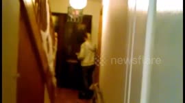 Woman gets pranked by niece in cupboard