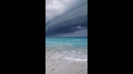 Stormy skyline over Turks & Caicos beach