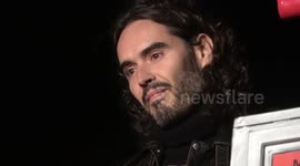 Russell Brand turns on Christmas lights in Marlow, Bucks