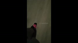 Man Skates on Frozen Road
