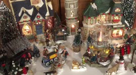 Parrot invades the Christmas village.