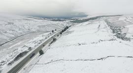 Firs Snow Of Season on Glenshane Pass - Drone View