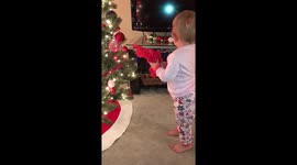 Babies reaction to seeing the Christmas tree