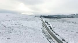 Glenshane Pass Morning Snow - Aerial View