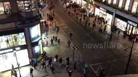 Aerial view captures panic at Oxford Circus