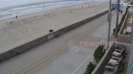 Dude does a faceplant on skateboard.