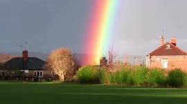 Incredibly bright rainbow spotted in Armley, UK