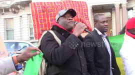 Protest: No Borders! No Slavery! at Embassy of Libya, London, UK