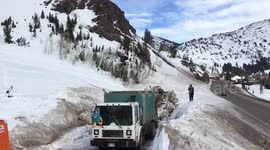 Dump truck ski jump to face slam