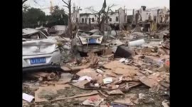 Aftermath footage of huge blast in Chinese port city